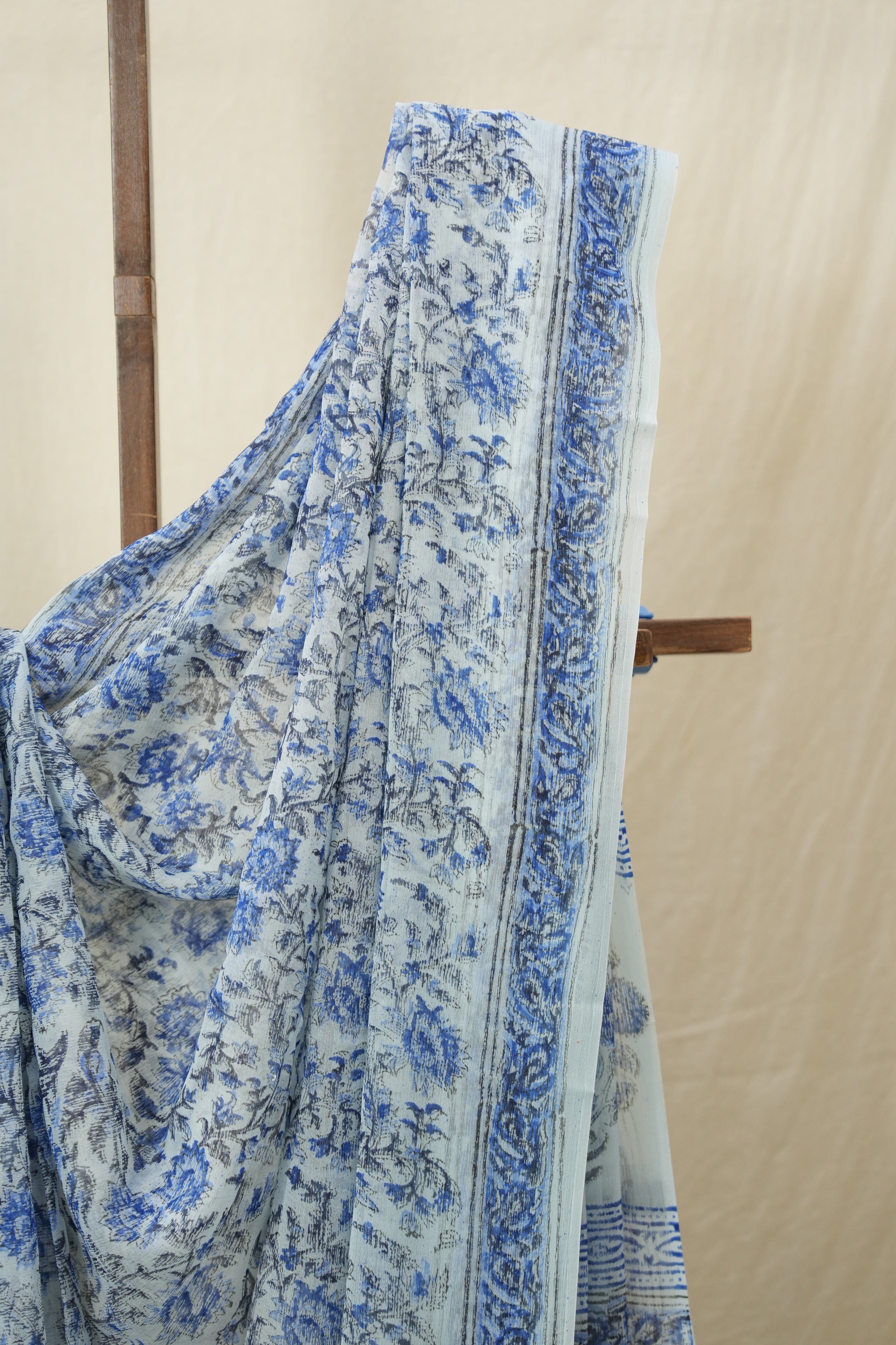 Light Blue HBP Chiffon Saree - SRRHCS33