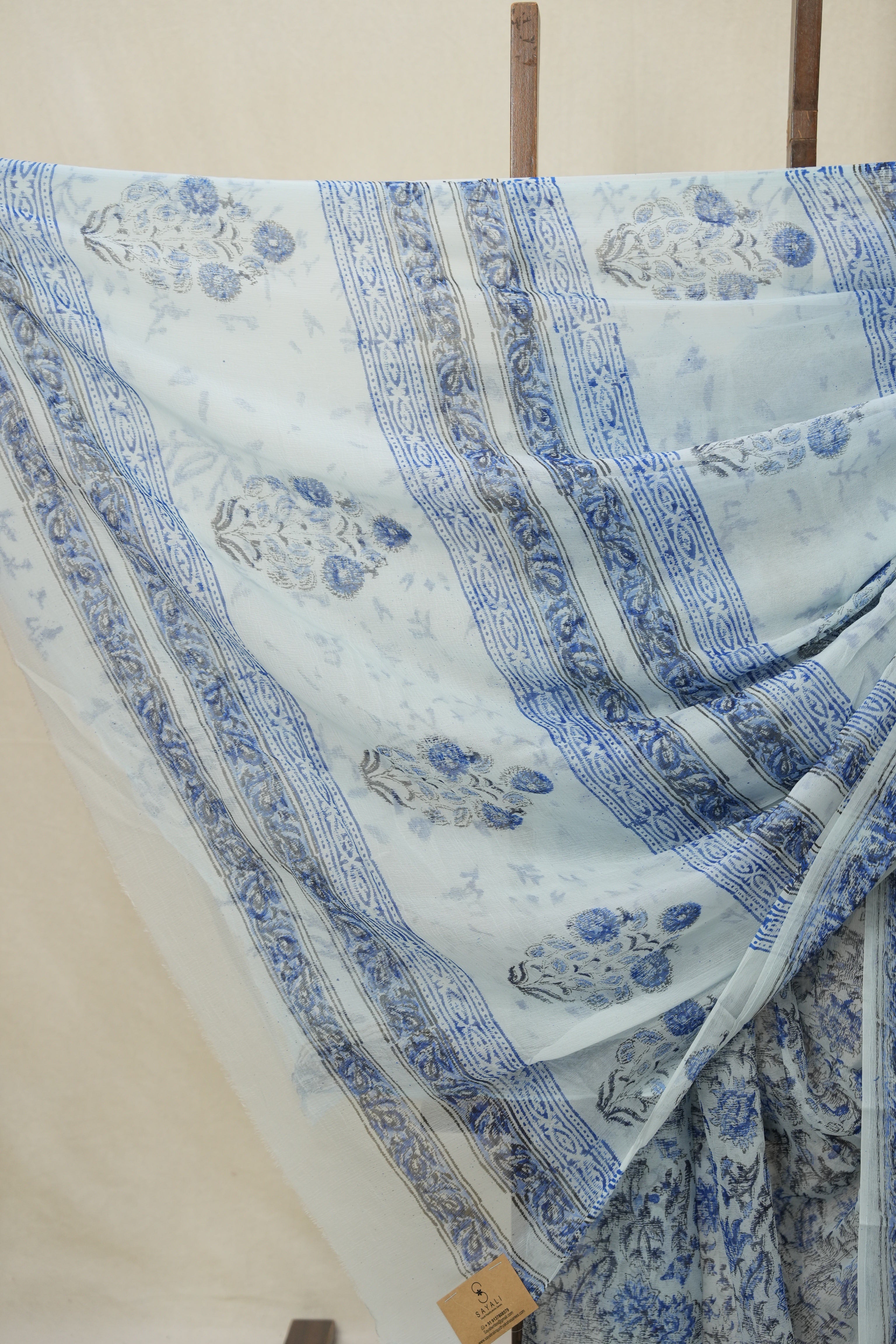 Light Blue HBP Chiffon Saree - SRRHCS33