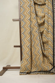 Mustard-Cream HBP Cotton Saree - SRMCCS3025