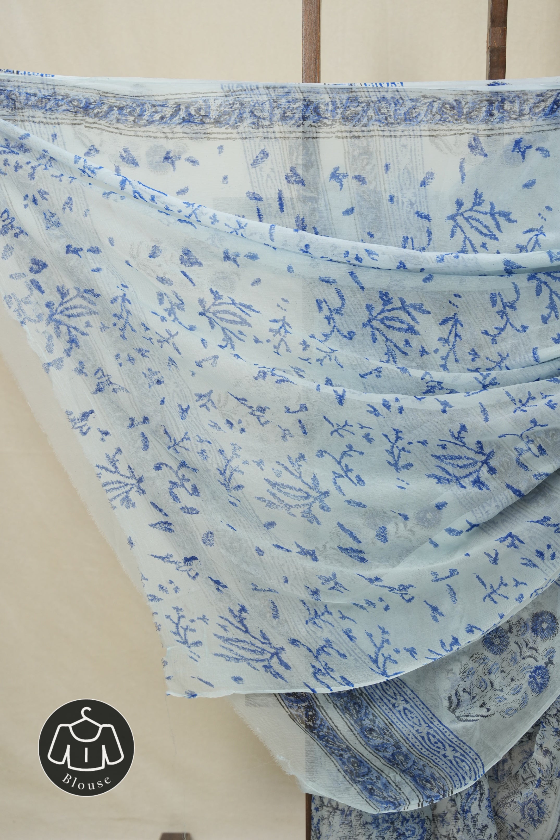 Light Blue HBP Chiffon Saree - SRRHCS33