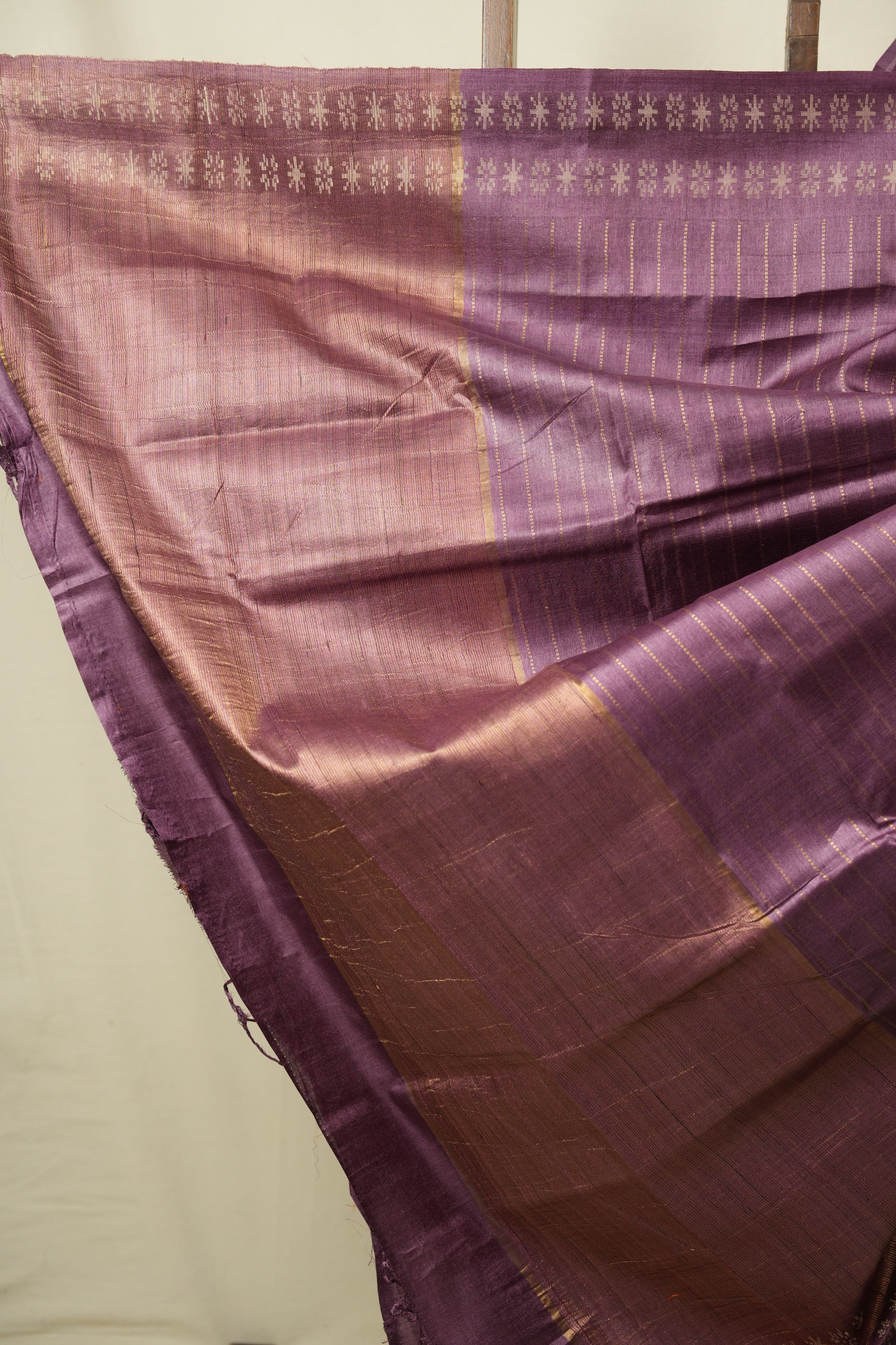 Dark Plum Tussar Silk Saree - SRDPTSS1963
