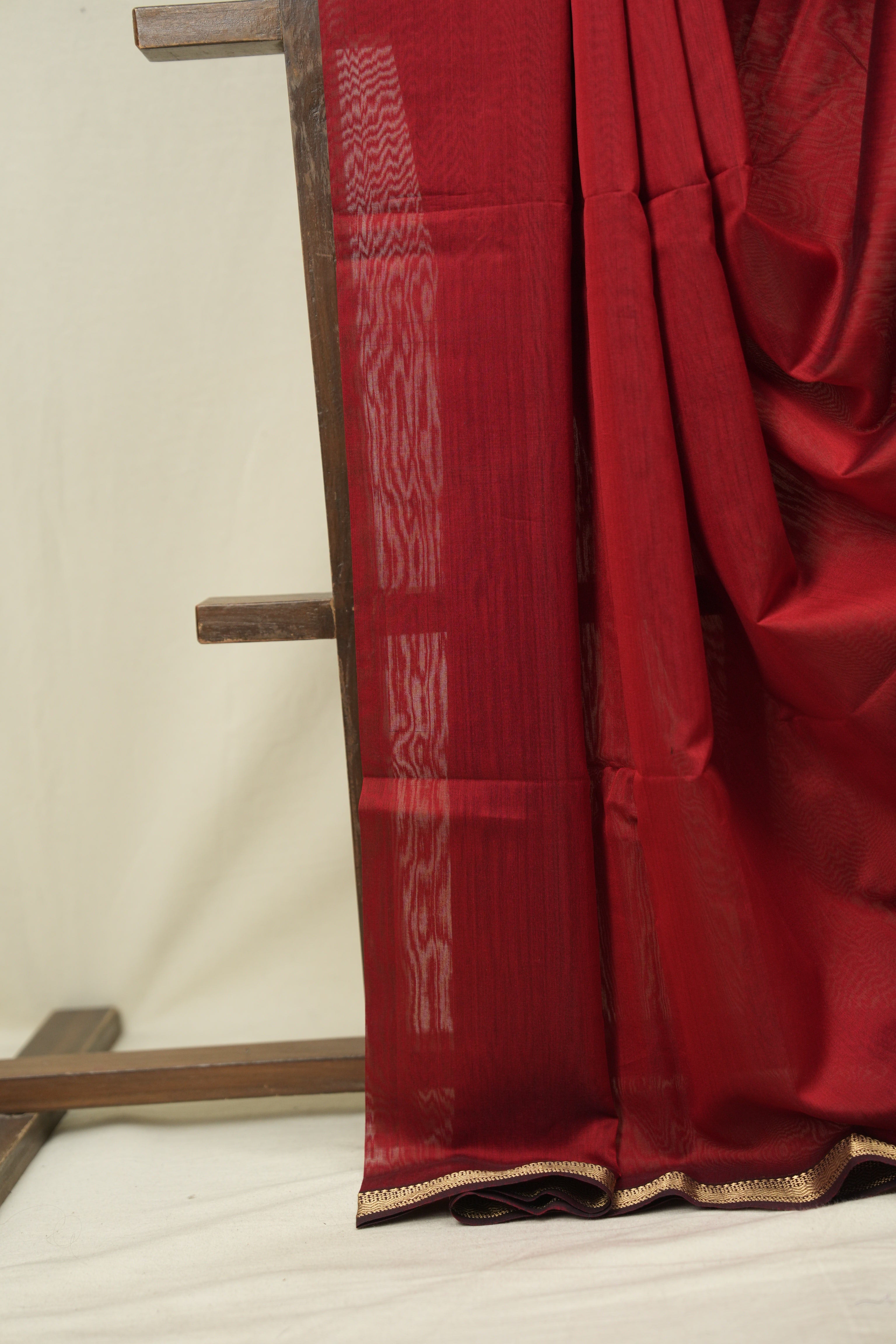 Maroon Maheshwari Saree - SRMMS1253