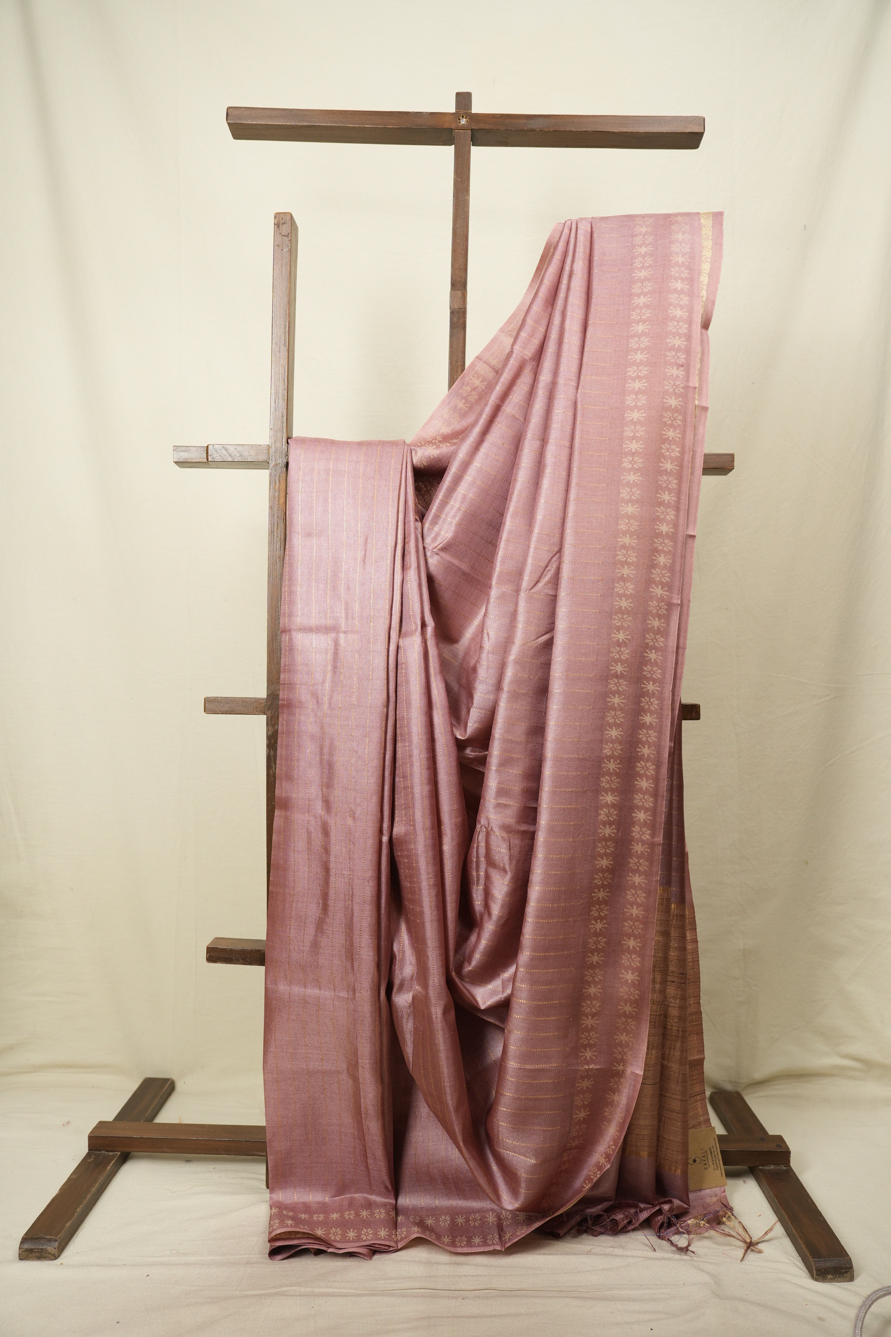Mauve Tussar Silk Saree - SRMTSS1960