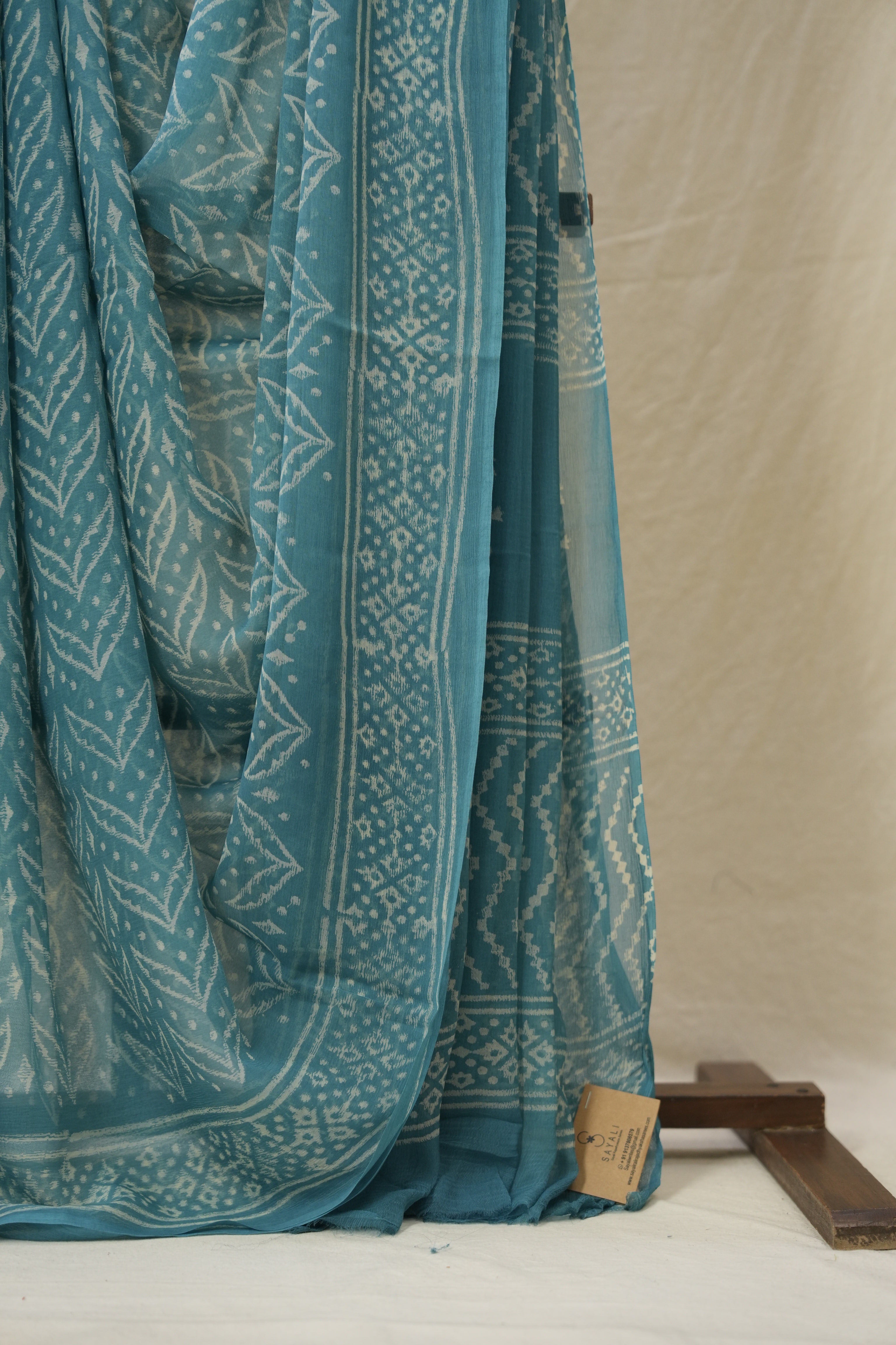 Powder Blue HBP Chiffon Saree - SRPBHCS31