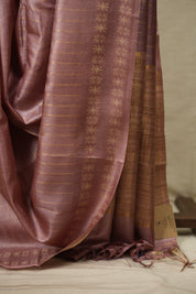 Mauve Tussar Silk Saree - SRMTSS1960