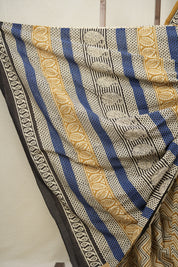 Mustard-Cream HBP Cotton Saree - SRMCCS3025