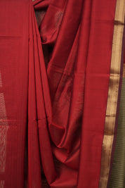Maroon Maheshwari Saree - SRMMS1253