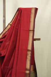 Maroon Maheshwari Saree - SRMMS1253
