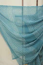 Powder Blue HBP Chiffon Saree - SRPBHCS31