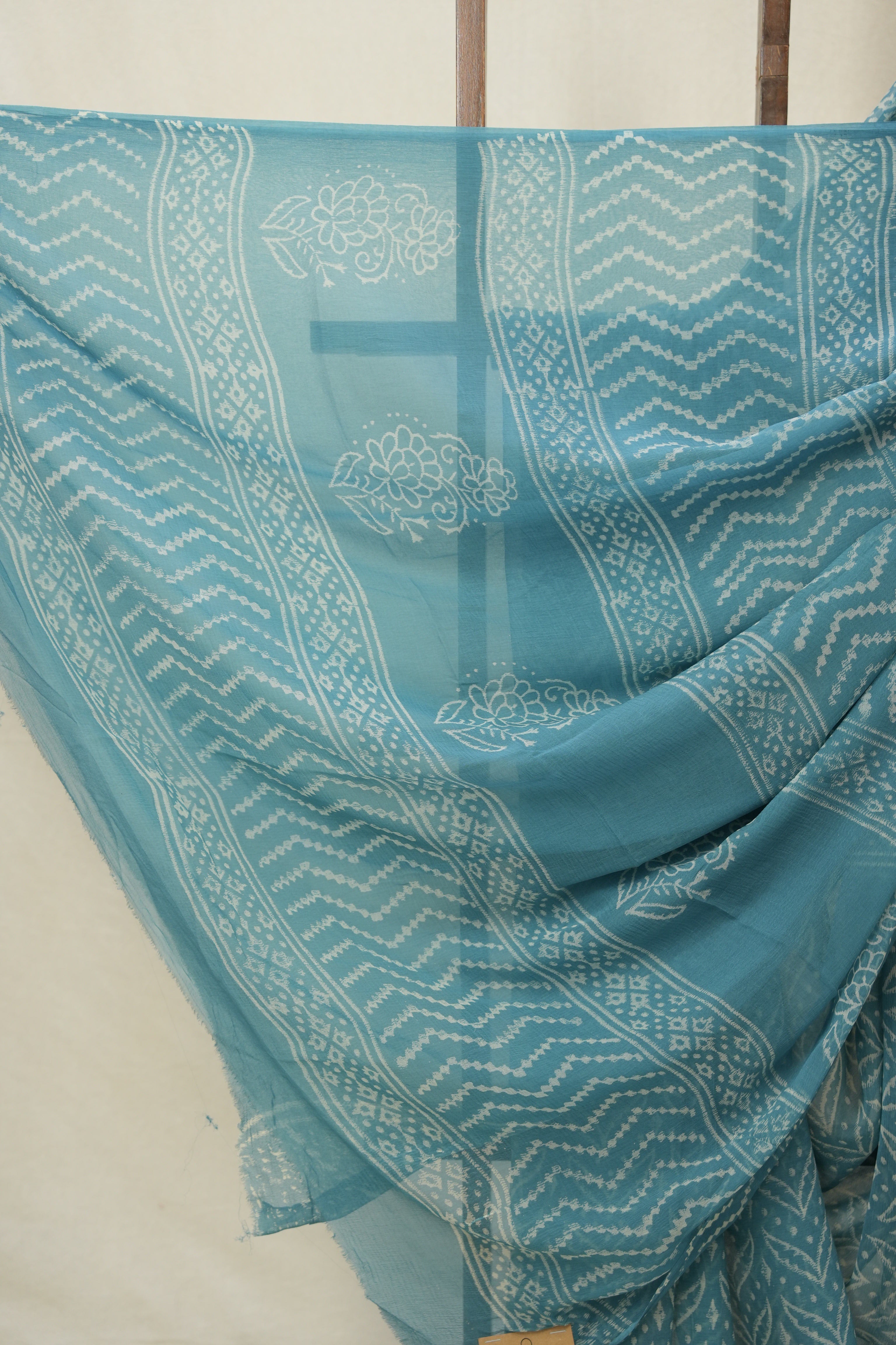 Powder Blue HBP Chiffon Saree - SRPBHCS31