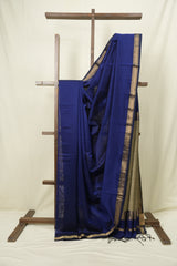 Navy Blue Maheshwari Saree - SRNBMS1255