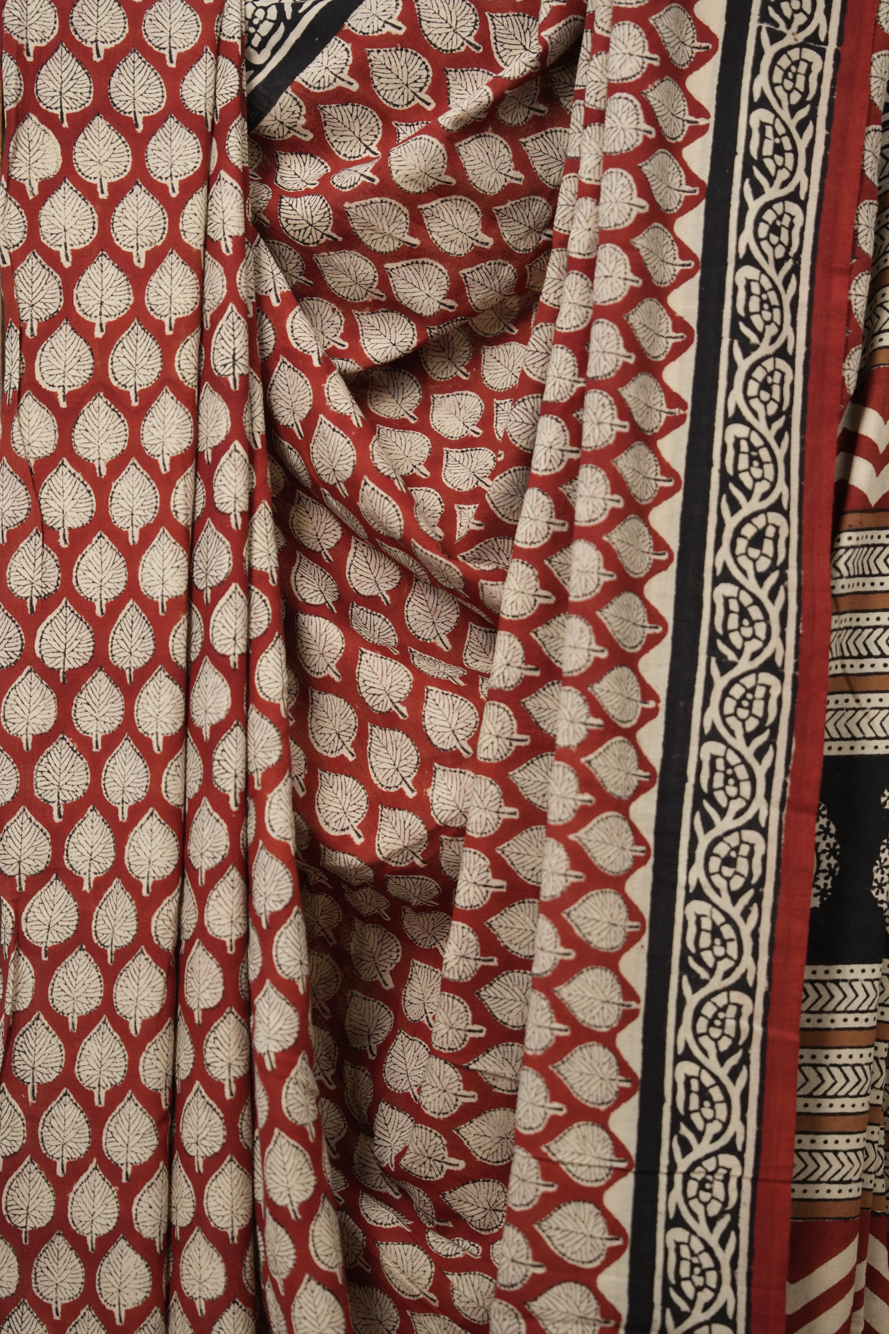 Maroon HBP Cotton Saree - SRMCS3026