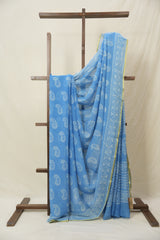Sky Blue HBP Chiffon Saree - SRSBHCS34