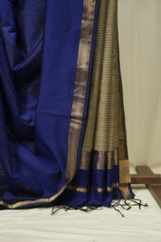 Navy Blue Maheshwari Saree - SRNBMS1255