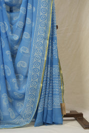 Sky Blue HBP Chiffon Saree - SRSBHCS34