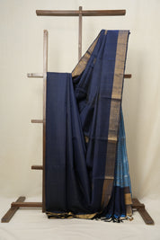 Dark Blue Raw Silk Saree - SRDBRSS802