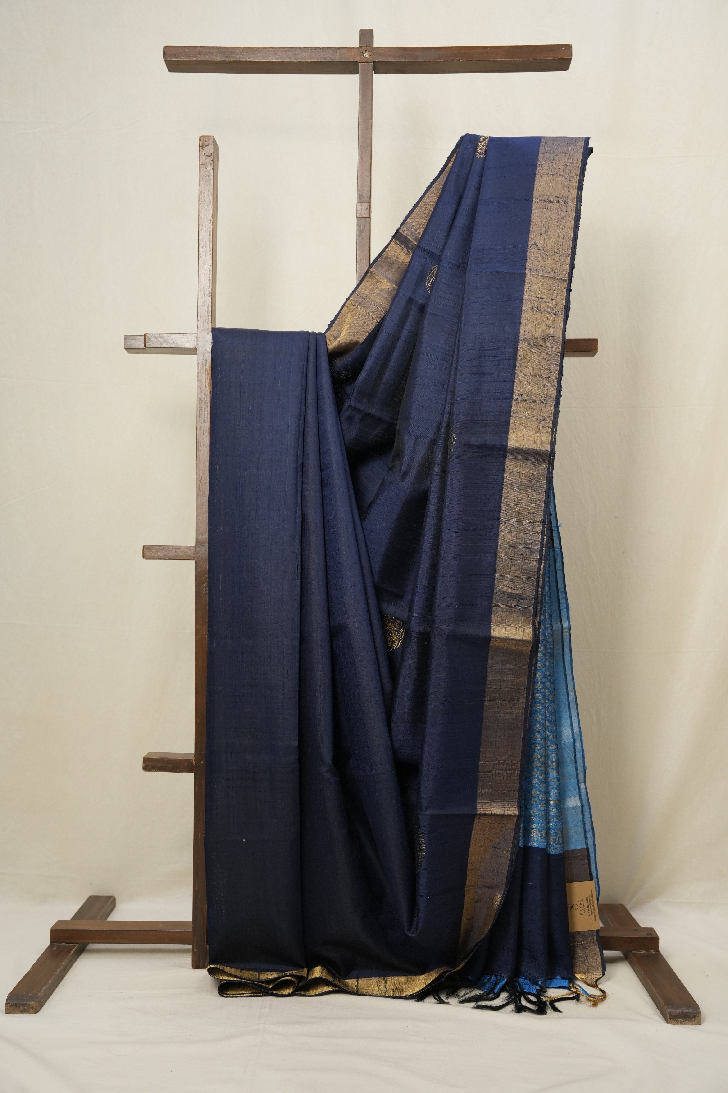 Dark Blue Raw Silk Saree - SRDBRSS802