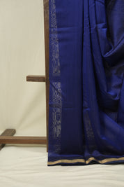 Navy Blue Maheshwari Saree - SRNBMS1255