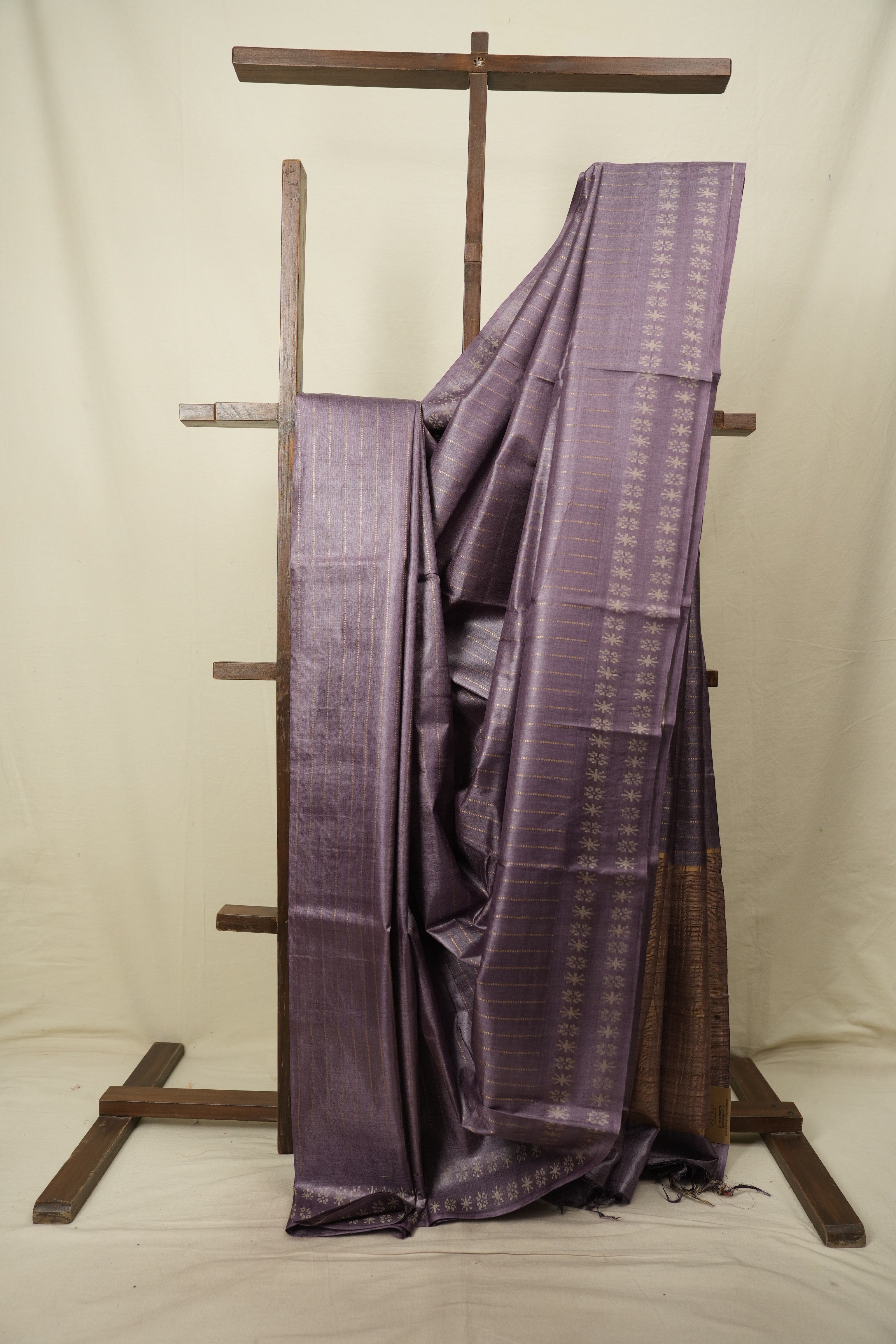 Purple Tussar Silk Saree - SRPTSS1964