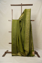 Moss Green Raw Silk Saree - SRMGRSS858