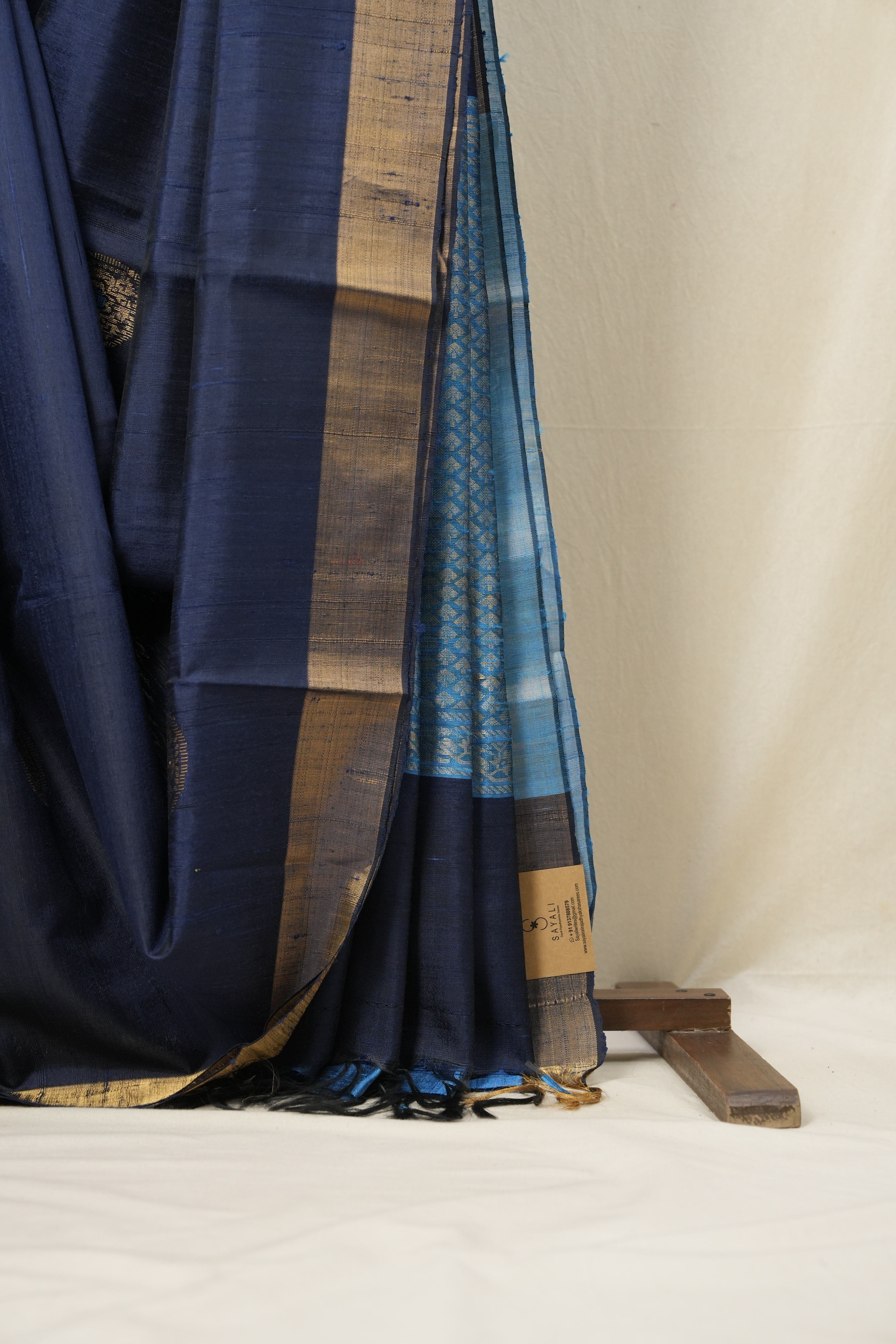 Dark Blue Raw Silk Saree - SRDBRSS802