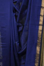 Navy Blue Maheshwari Saree - SRNBMS1255