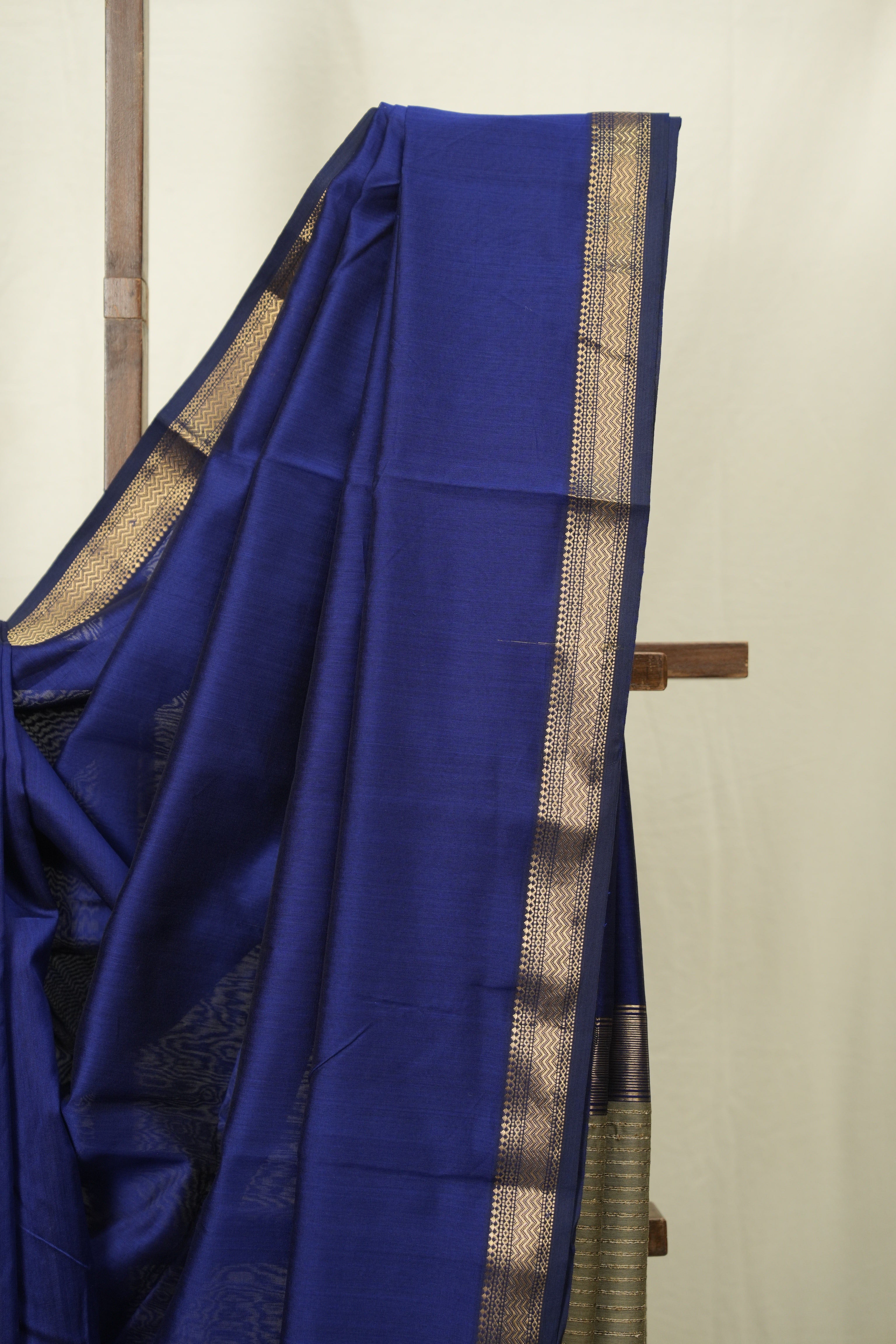 Navy Blue Maheshwari Saree - SRNBMS1255