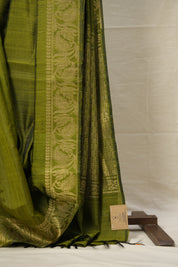 Moss Green Raw Silk Saree - SRMGRSS858