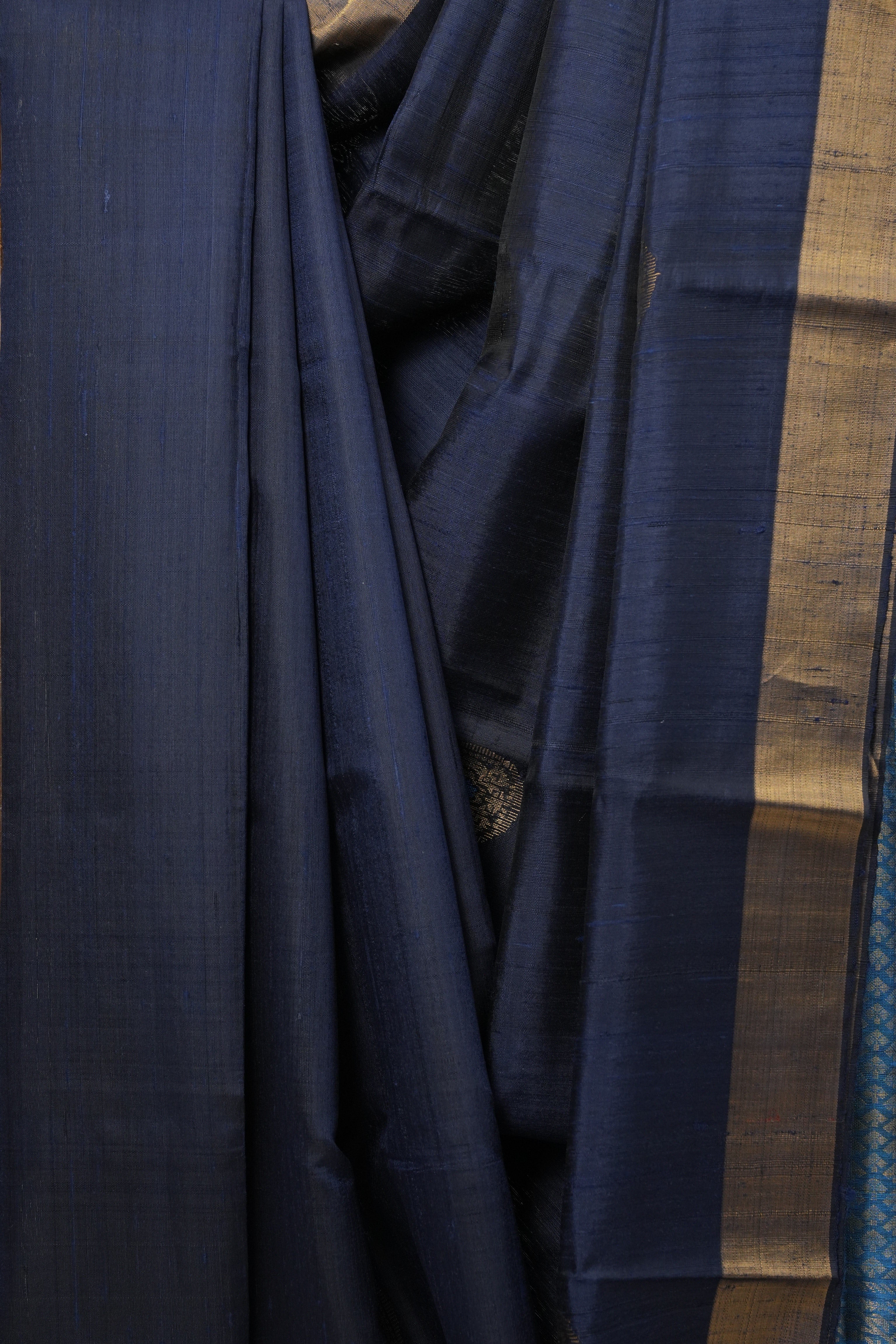 Dark Blue Raw Silk Saree - SRDBRSS802
