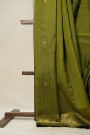 Moss Green Raw Silk Saree - SRMGRSS858