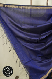 Navy Blue Maheshwari Saree - SRNBMS1255