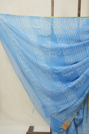 Sky Blue HBP Chiffon Saree - SRSBHCS34