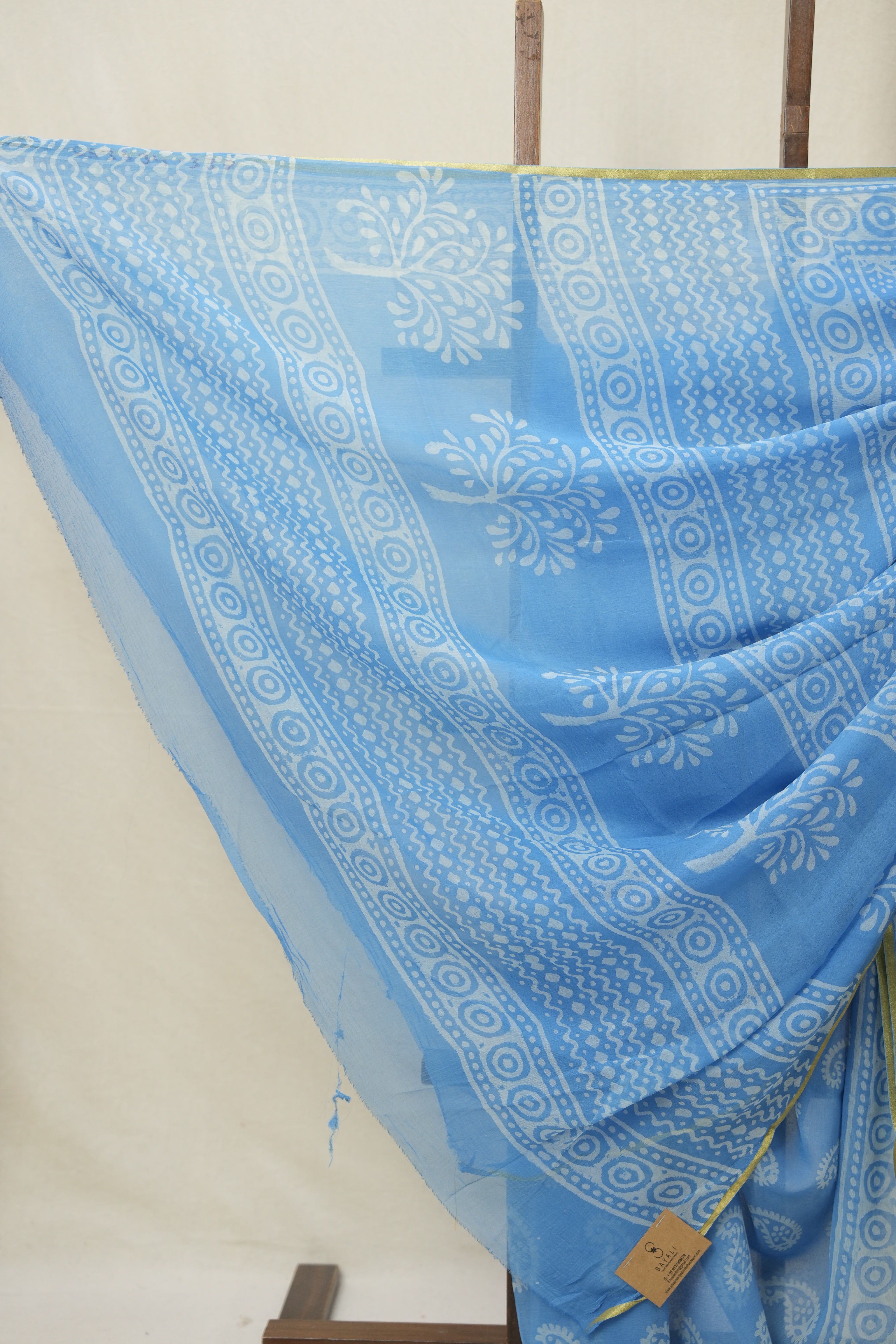 Sky Blue HBP Chiffon Saree - SRSBHCS34