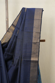 Dark Blue Raw Silk Saree - SRDBRSS802