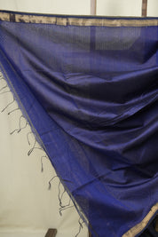 Navy Blue Maheshwari Saree - SRNBMS1255