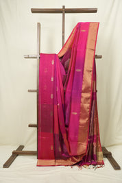 Two Tone Rani Pink Maheshwari Saree - SRRPMS1278