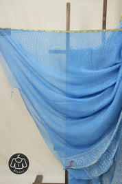 Sky Blue HBP Chiffon Saree - SRSBHCS34