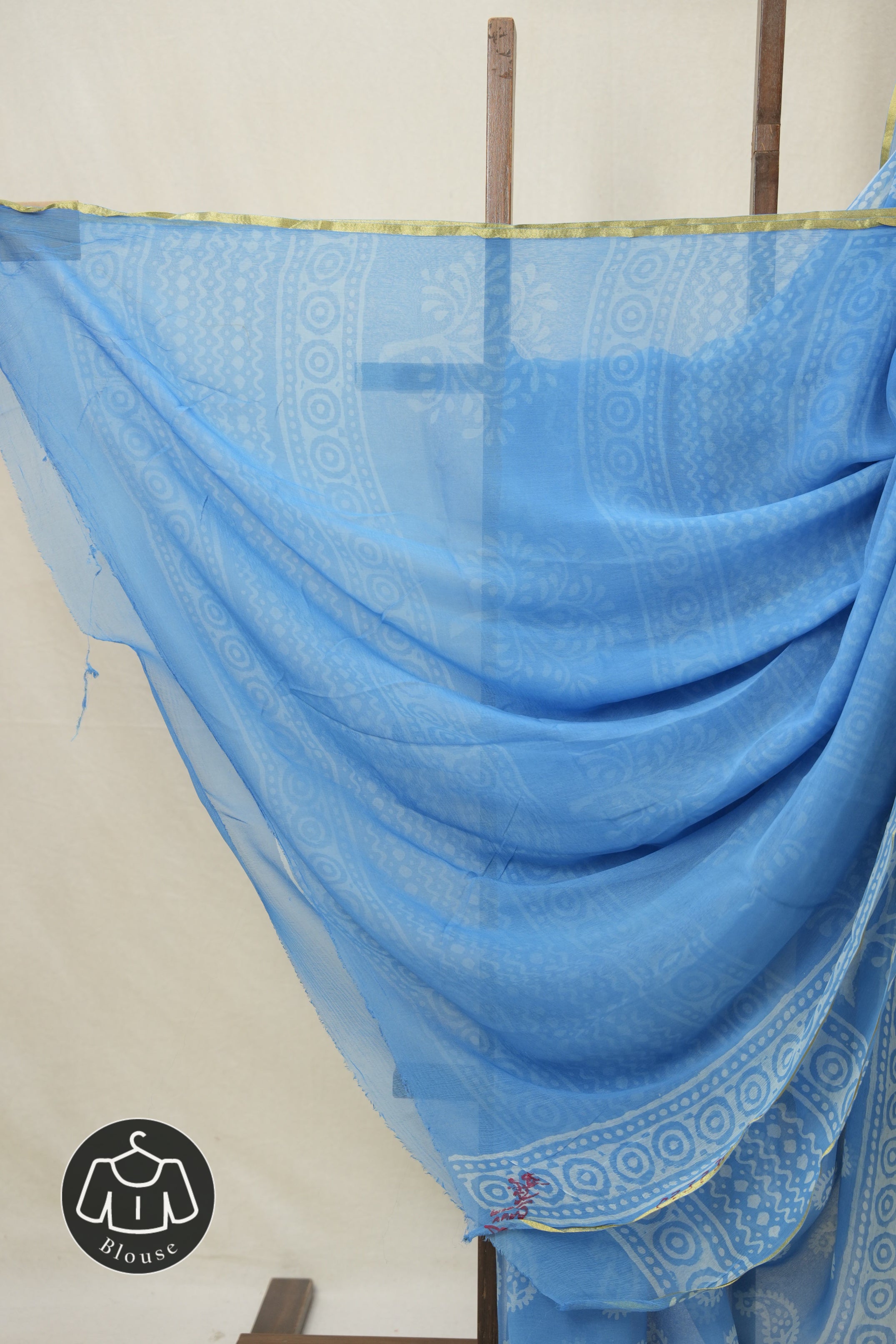 Sky Blue HBP Chiffon Saree - SRSBHCS34