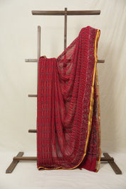 Red HBP Chiffon Saree - SRRHCS32