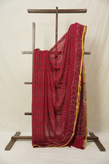 Red HBP Chiffon Saree - SRRHCS32