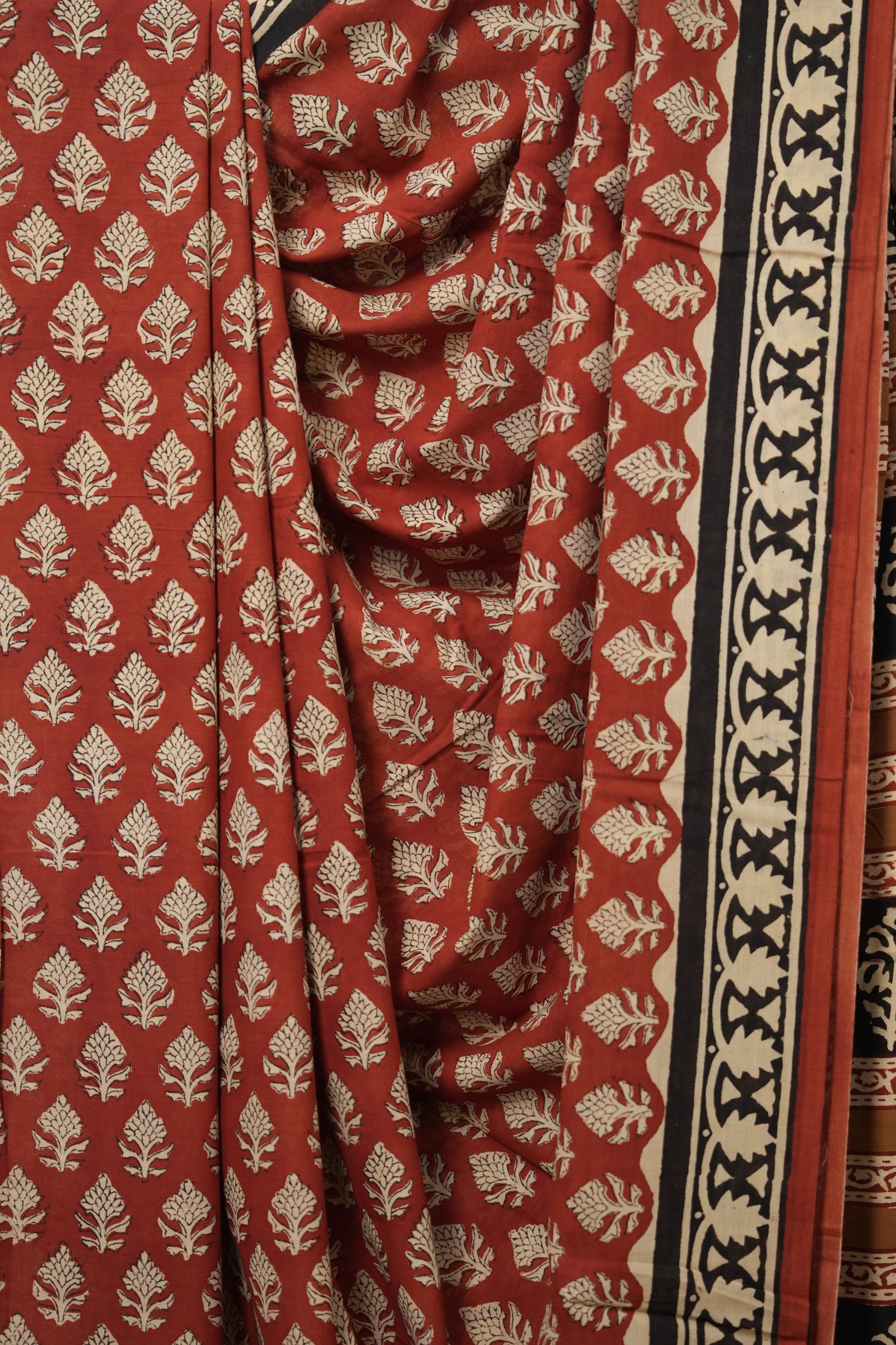 Maroon HBP Cotton Saree - SRMCS3027