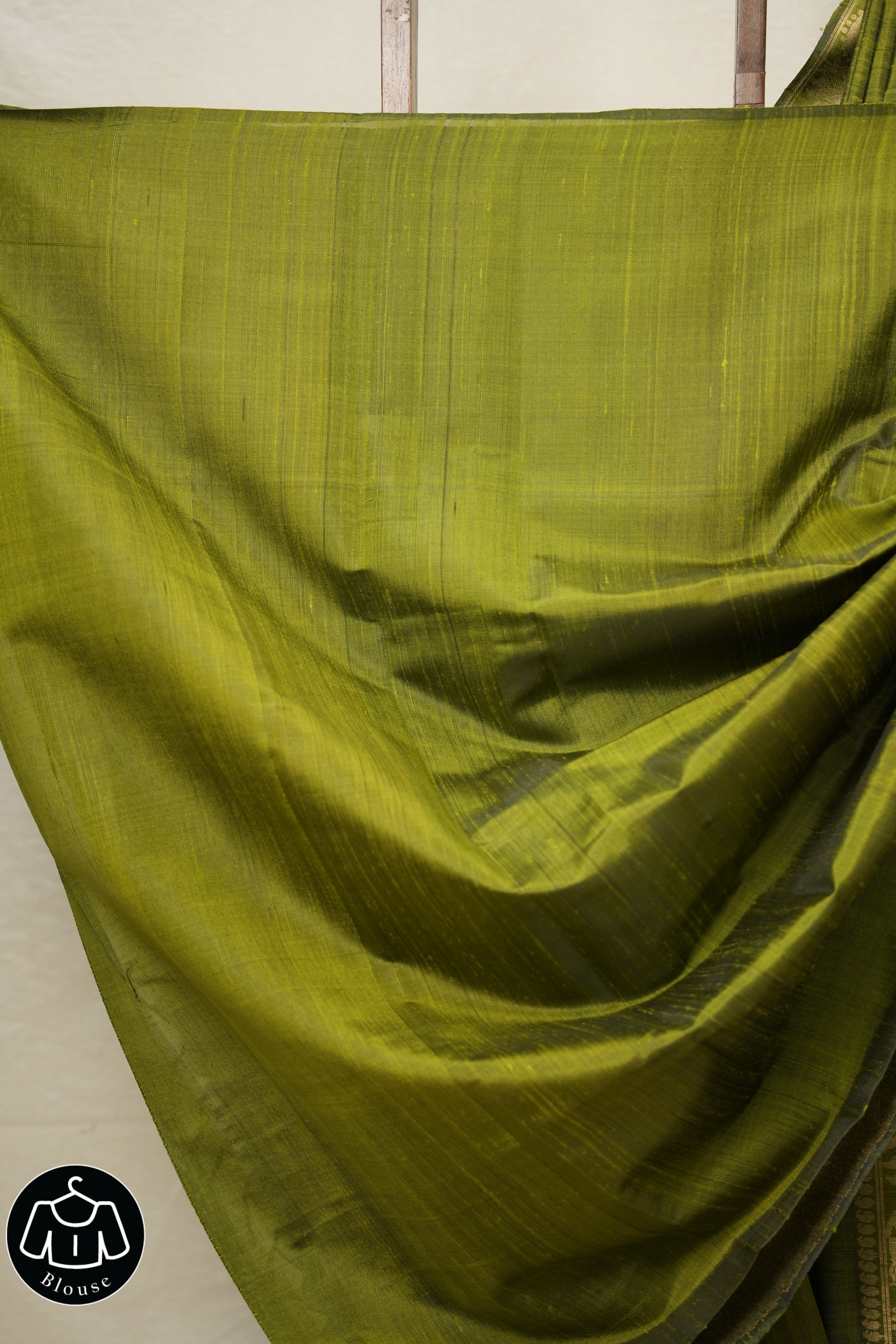 Moss Green Raw Silk Saree - SRMGRSS858