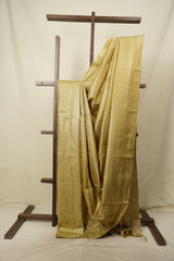 Olive Yellow Tussar Silk Saree - SROYTSS1965