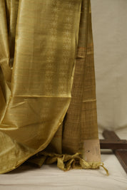 Olive Yellow Tussar Silk Saree - SROYTSS1965