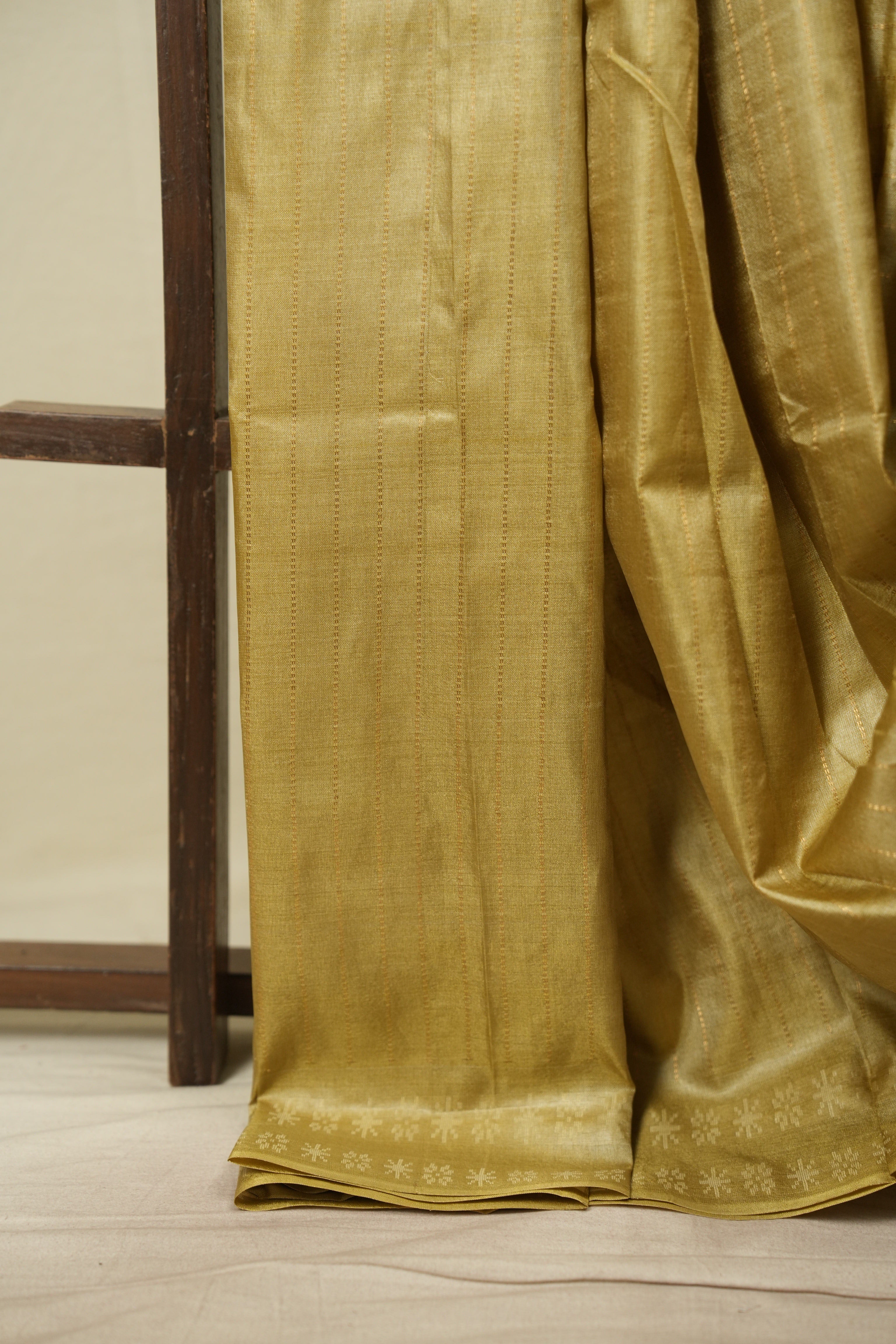 Olive Yellow Tussar Silk Saree - SROYTSS1965