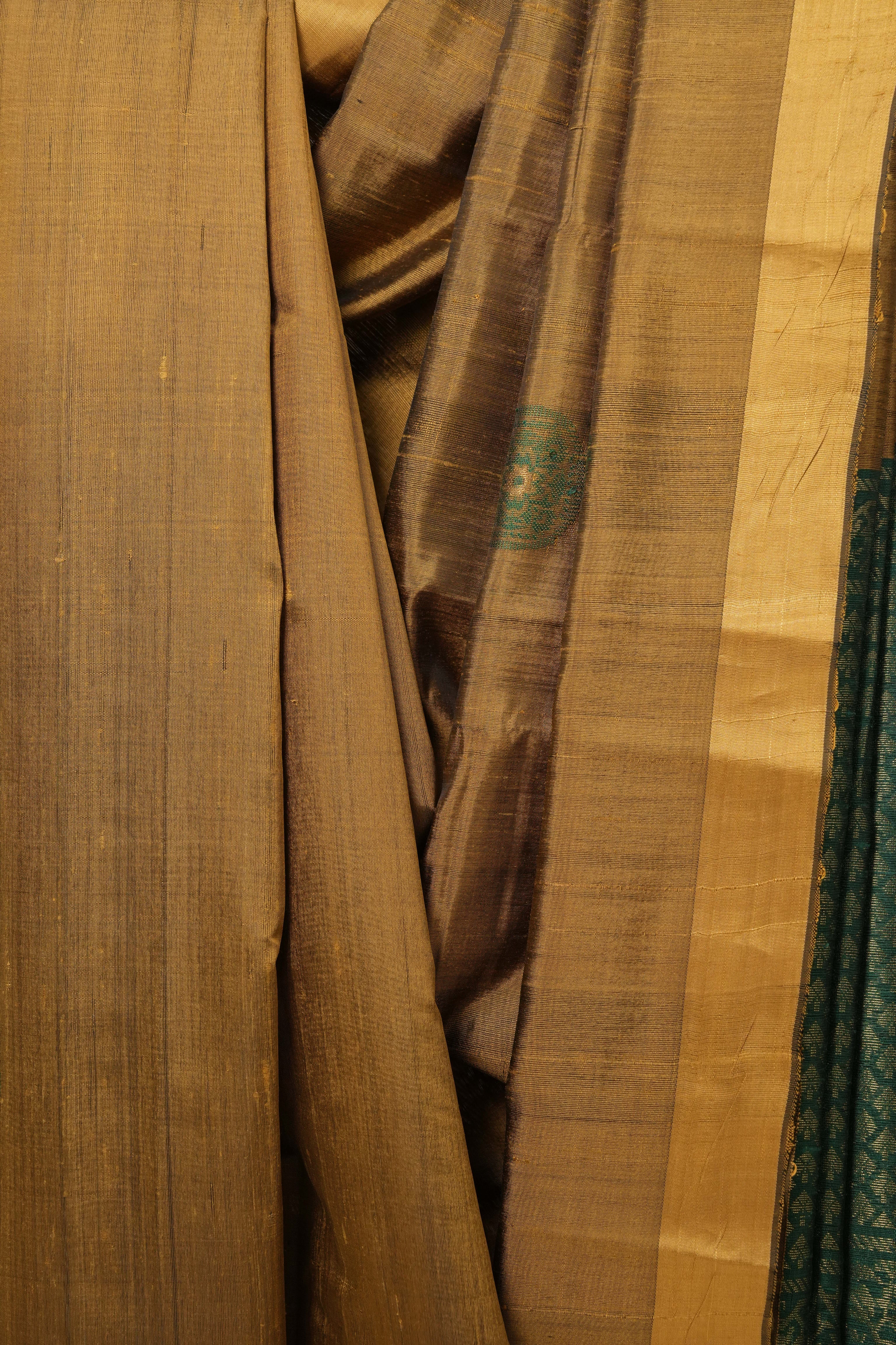 Yellow Gold Raw Silk Saree - SRYGRSS801