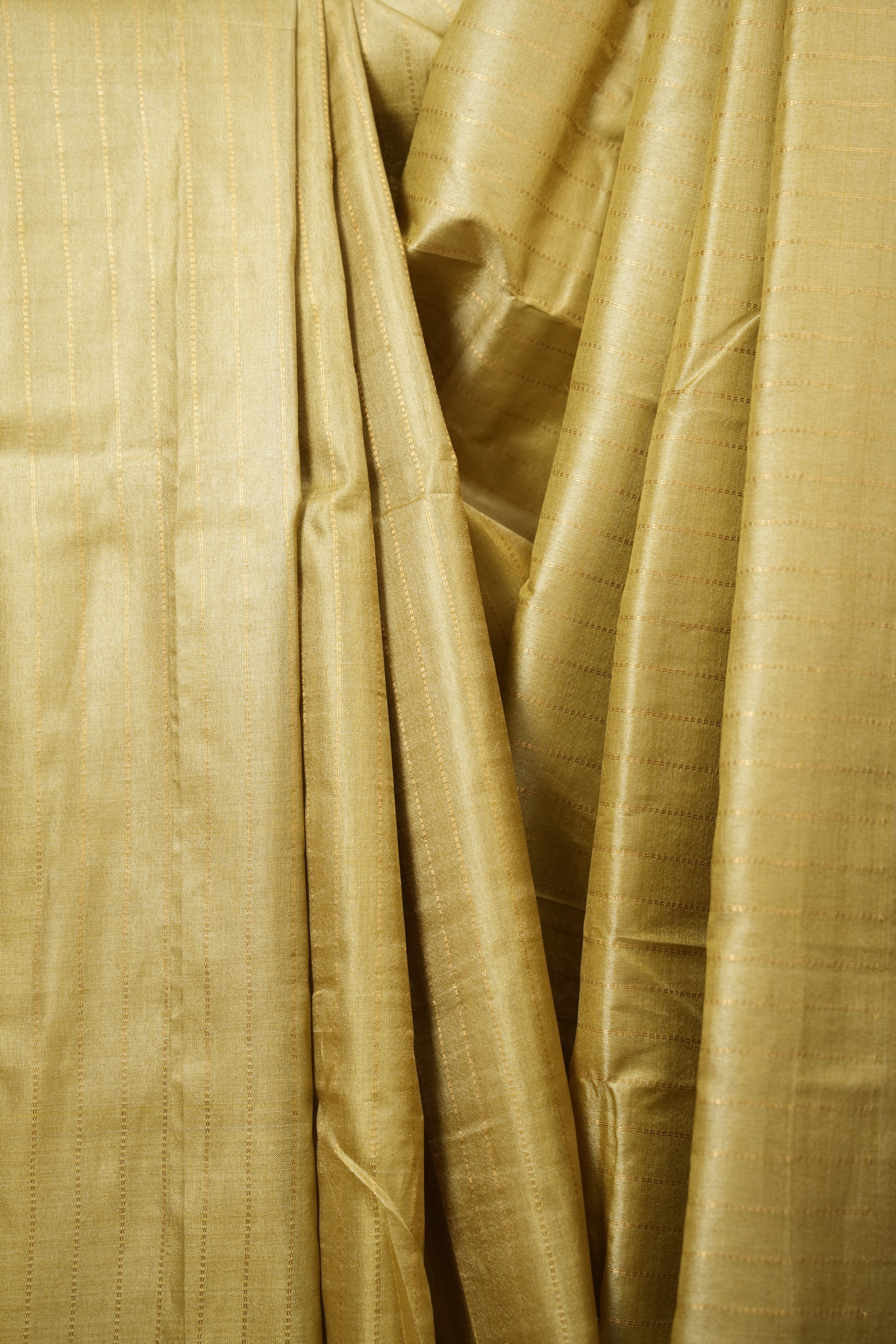 Olive Yellow Tussar Silk Saree - SROYTSS1965
