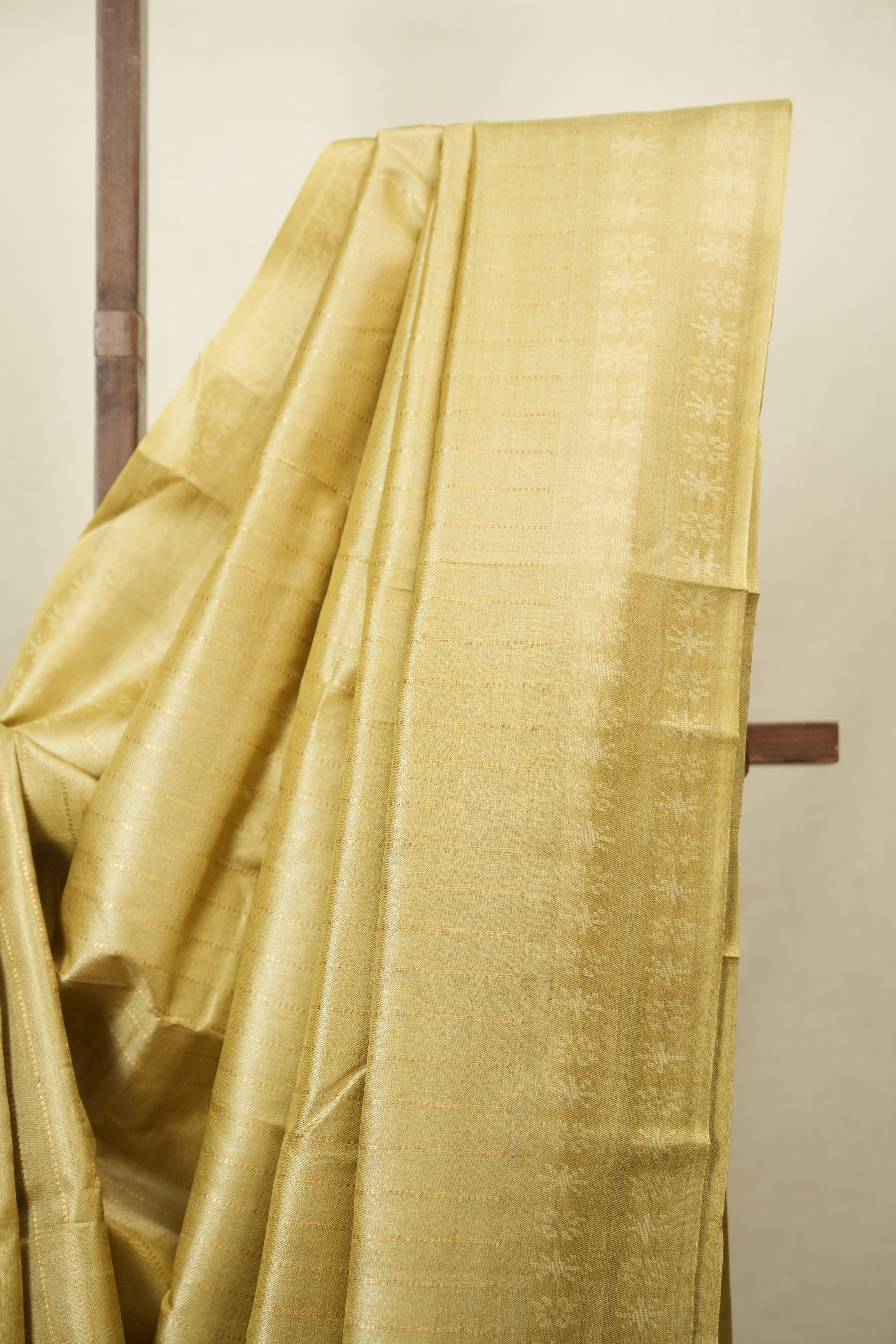 Olive Yellow Tussar Silk Saree - SROYTSS1965