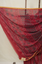 Red HBP Chiffon Saree - SRRHCS32