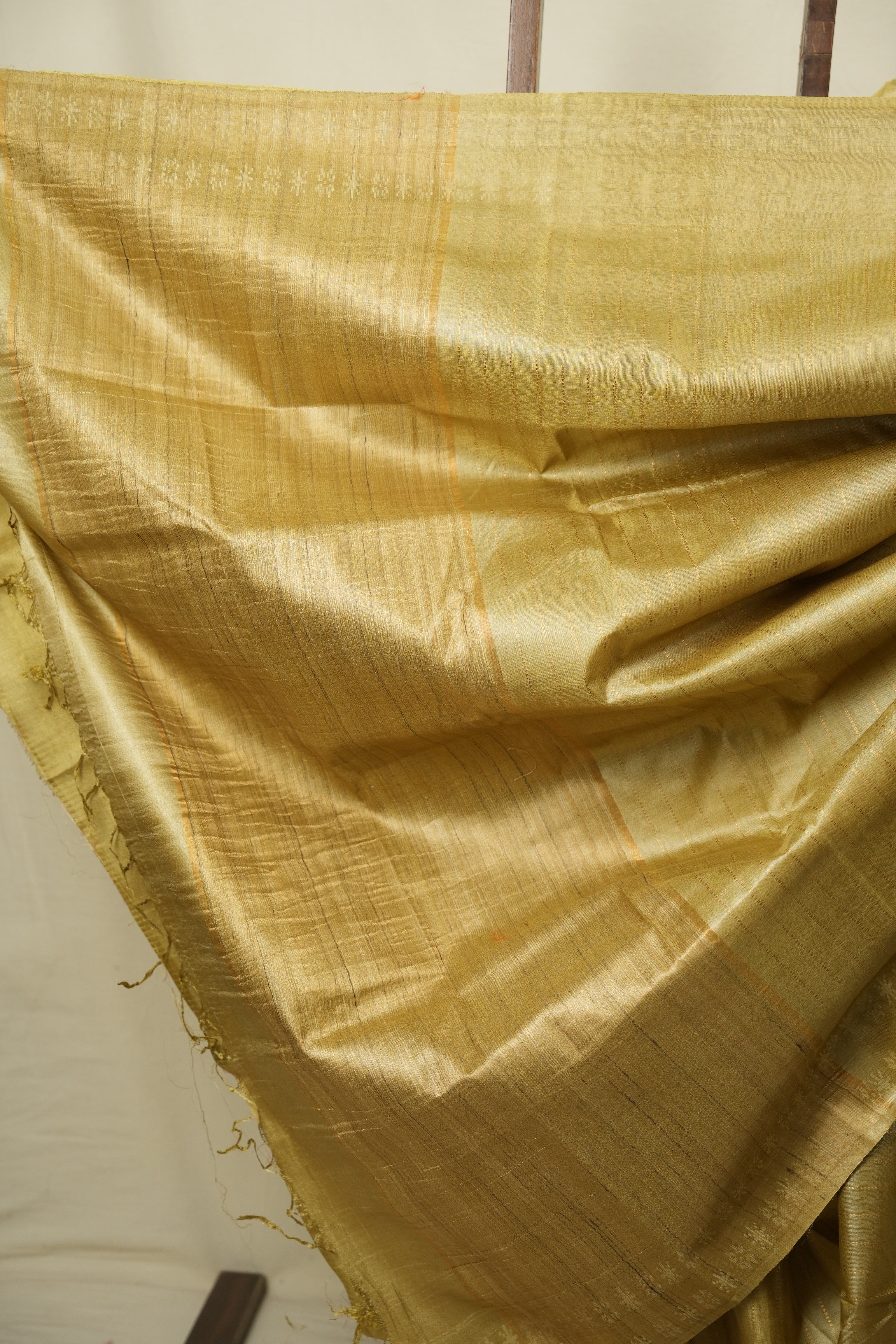 Olive Yellow Tussar Silk Saree - SROYTSS1965